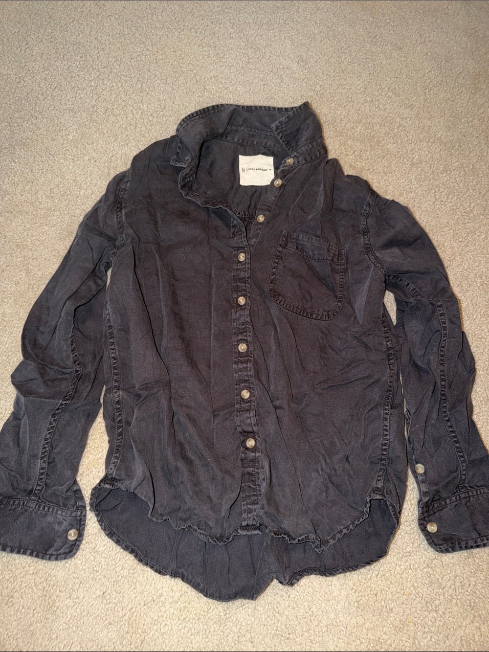 Lucky Brand Charcoal Button-Front Shirt